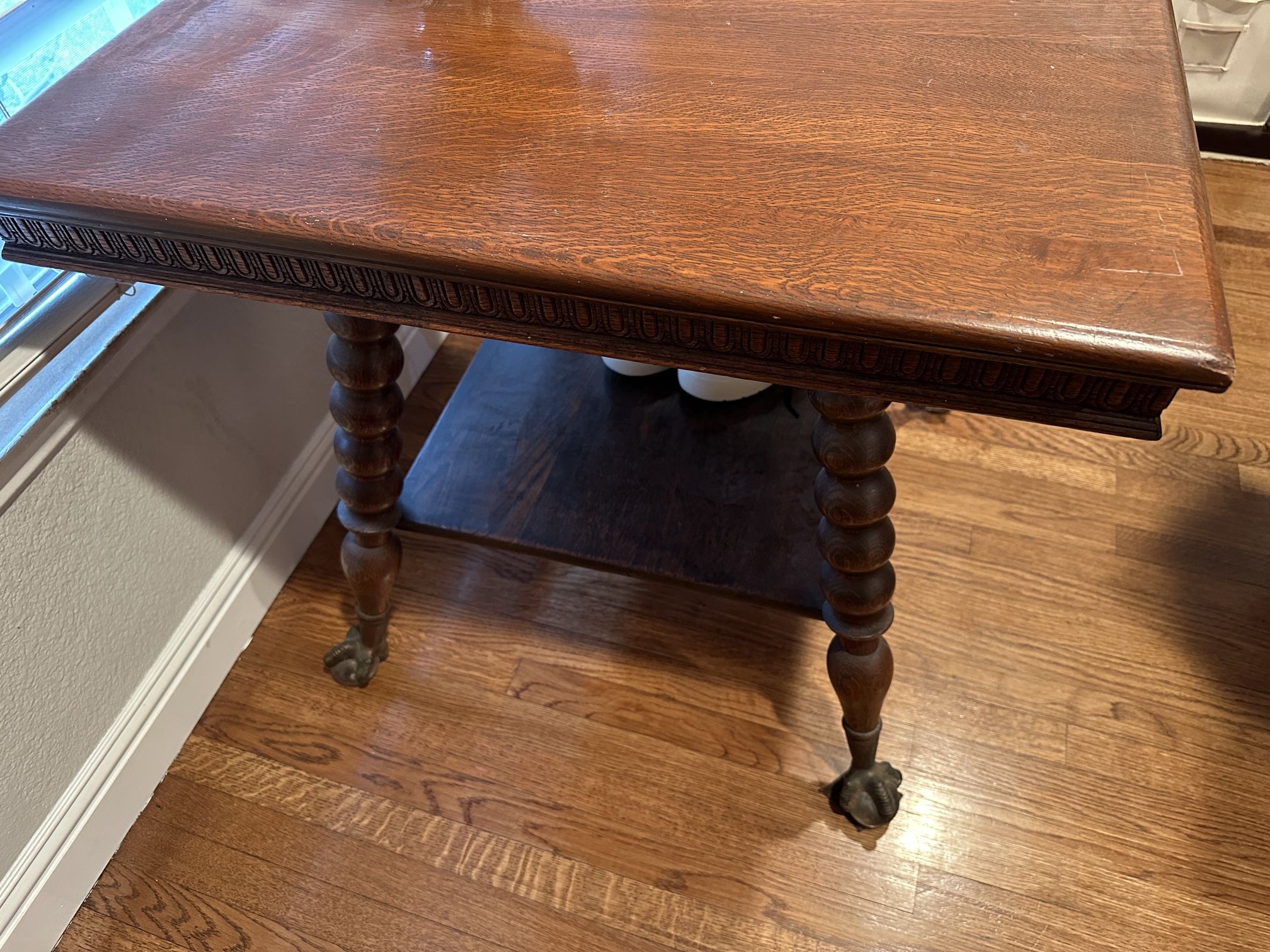 Antique table BALL AND CLAW FEETt