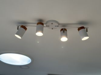 32'' 4 -Light Swing Arm Track Lighting, Dimmable