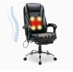 Black Leather Executive Massage Office Chair
