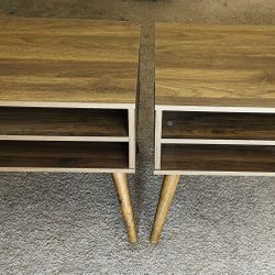 Nightstand/End Table Set with USB Charging Ports