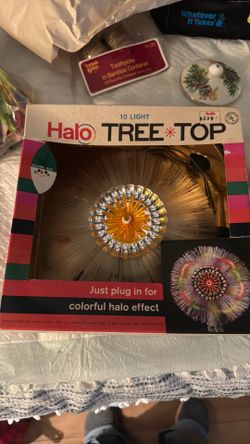 Vintage halo 10 light tree top made in Japan. Excellent working condition.
