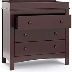 Graco Noah 3 Drawer Chest with Changing Topper Espresso Nursery Dresser  