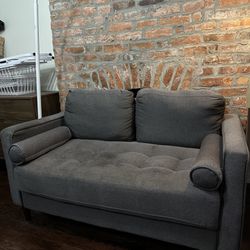Lillith Modern Loveseat With Upholstered Fabric and Wooden Frame 