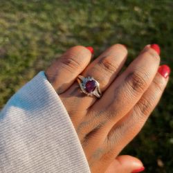 Garnet Engagement Ring 