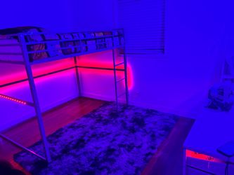 Full Size Metal Bunk Bed Frame - w/ LED lights