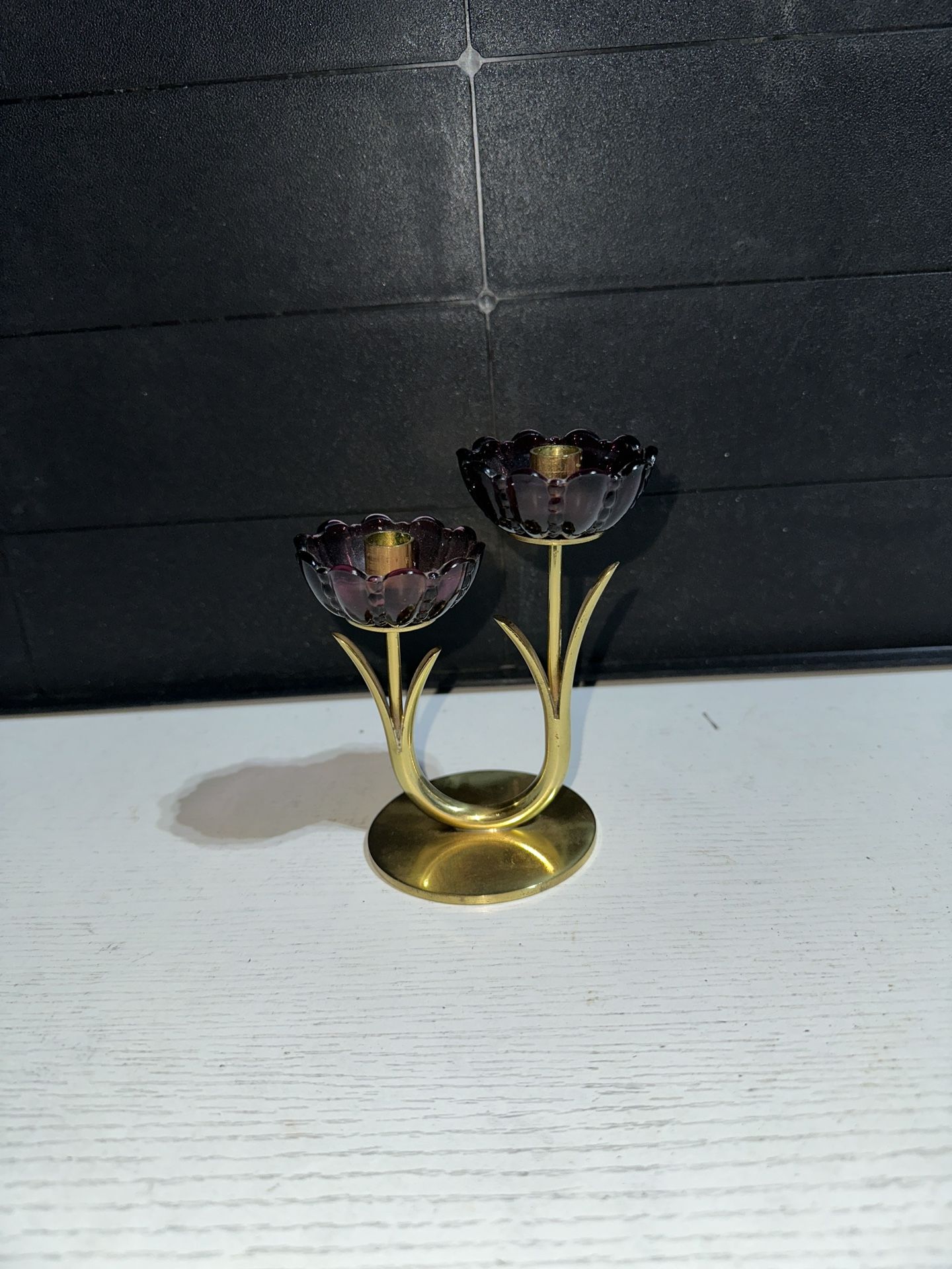 Vintage and Rare Ystad Sweden Brass Candle Holder 