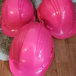 Hot PINK Hard Hats 3 Total Like New - $20 For All - ROAD TRIP Ready