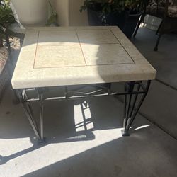 Large Heavy Ceramic Tile Top Patio Table 