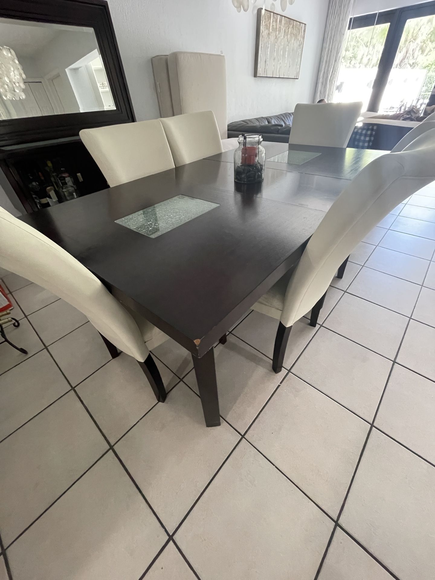 Dining Table, Buffet, and Mirror