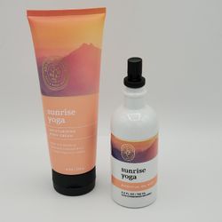 New Set Of 2 Bath And Body Works Aromatherapy Sunrise Yoga - Body Cream And Essential Oil Mist