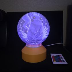 Pikachu Fan Art Night Light Globe 