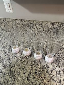 Set of 4 Golf Ball Base Glasses
