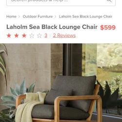 Laholm Sea Black Lounge Chair