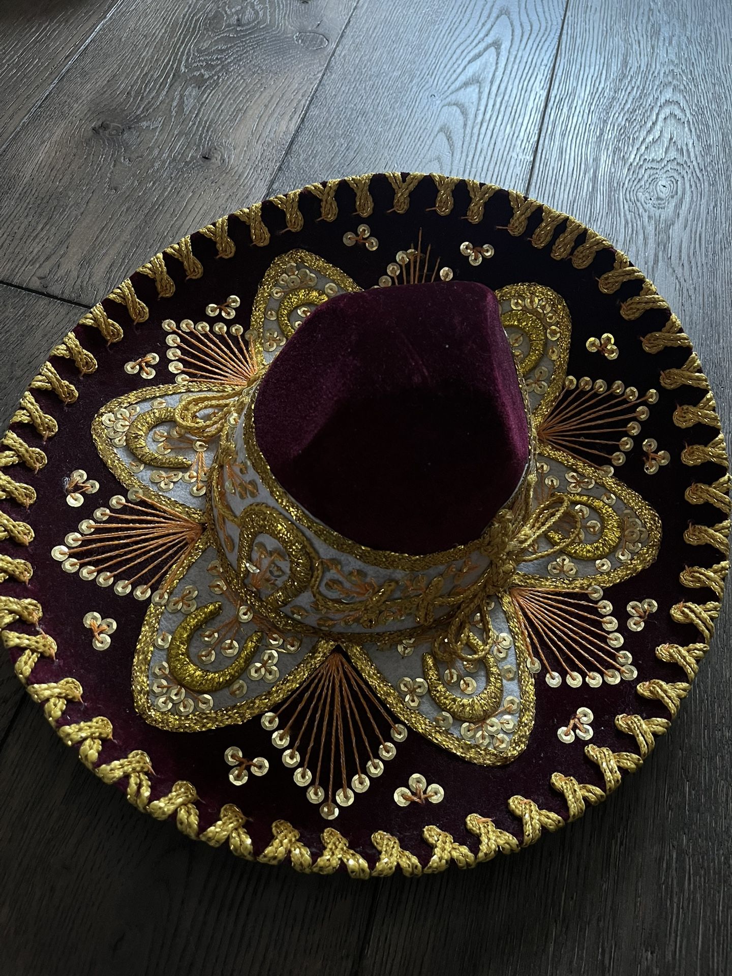 Burgundy Charro Hat