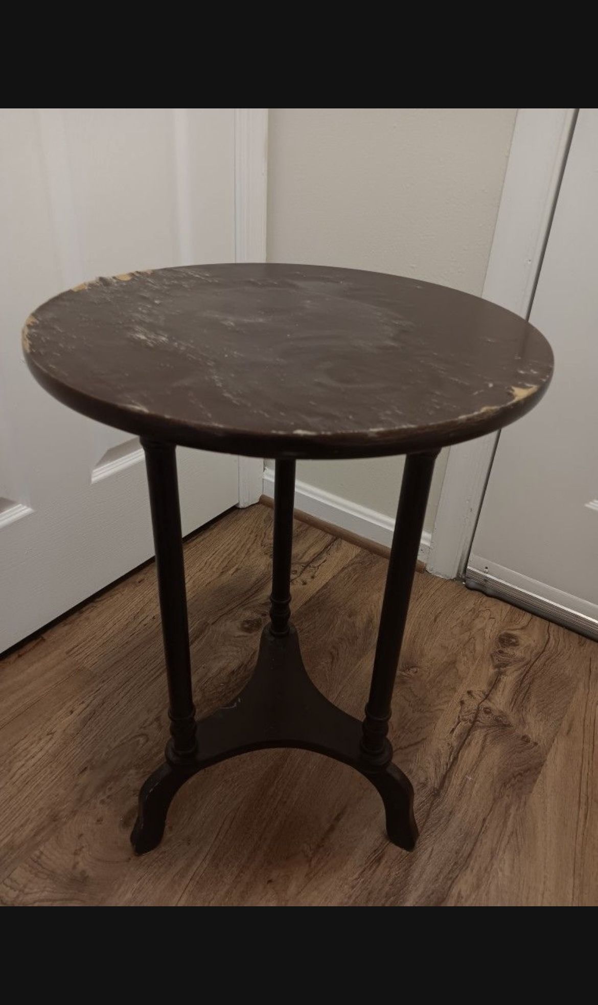 Cute End Side Table Stool - Round - Brown - Made In Taiwan
