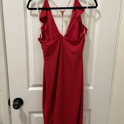 Red Open Back Dress 