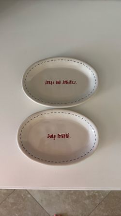 Rae Dunn July 4th Ovals -7 each