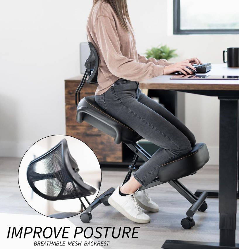 Kneeling Chair with Back Support Adjustable Stool for Home and Office - Main Image