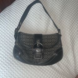Coach SoHo Gray and Black Jacquard Shoulder Bag