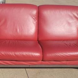 Red Leather Couch

