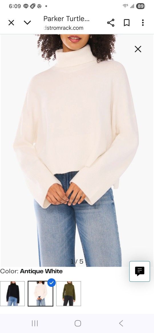 NEW Women Off White Turtleneck Butter Soft Sweater Knit Top