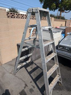 6 Foot Aluminum Double Sided A Frame Ladder