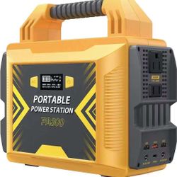 300W Portable Power Station PA300, 296Wh/80000mAh Solar Power Generator, 110V Pure Sine Wave AC Outlet Backup Power Supply for Outdoor Camping Road Tr