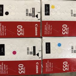 Canon CRG 055 Standard Capacity Toner Cartridge for MF743 & MF741 Printers, Bundle with Black/Cyan/Magenta/Yellow