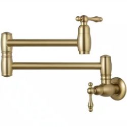AKLFGN Commercial Restaurant Wall Mount Pot Filler in Brushed Gold