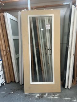 Exterior door entry door front door patio doo side door full glass low-e rated 35-3/4x79” I have a Door comes with dual glass low-e rated insert. Fib