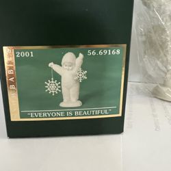 2001 Snowbabies Dept 56 “Everyone is Beautiful” Figurine with Snowflakes. New in Box