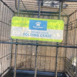 Top Paw 24” Double Door Folding Crate Bundle