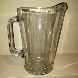 Crisa Clear Glass Water Pitcher Heavy Sturdy Beer Server Barware Lemonade Juice