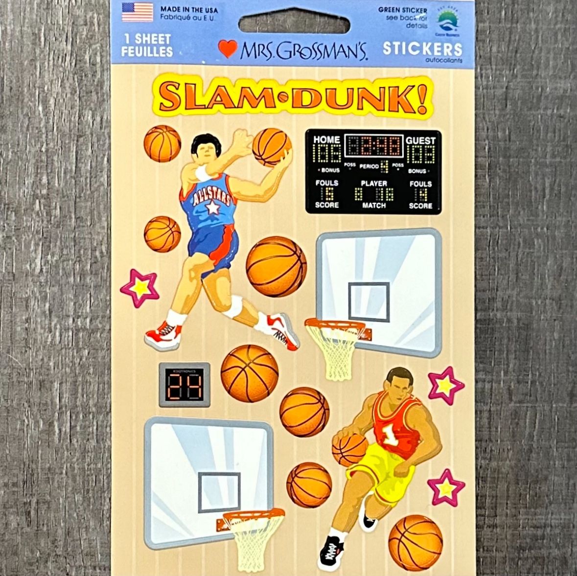 New Slam Dunk! Basketball Scrapbook Stickers