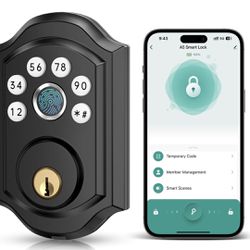 Smart Front Door Lock with Fingerprint Electronic Digital Bluetooth Deadbolt Door Lock with Keypad Code