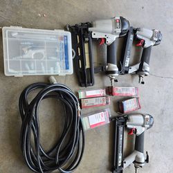 Porter-Cable Pneumatic Finish Nailer / Brad Nailer / Stapler Combo Kit w/ Hose + Nails