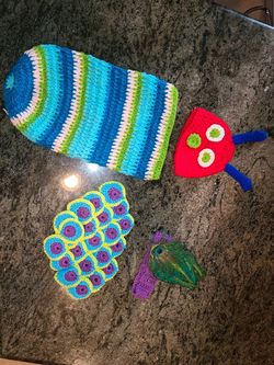 0-6 Months Newborn Photography Prop Baby Peacock caterpillar Costume