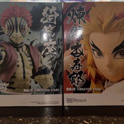 Banpresto Demon Slayer Kimetsu no Yaiba Vibration Stars Statue Kyojuro Rengoku and Akaza