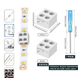 25 Pack Wireless Led Tape Light Connectors Tighten Screw