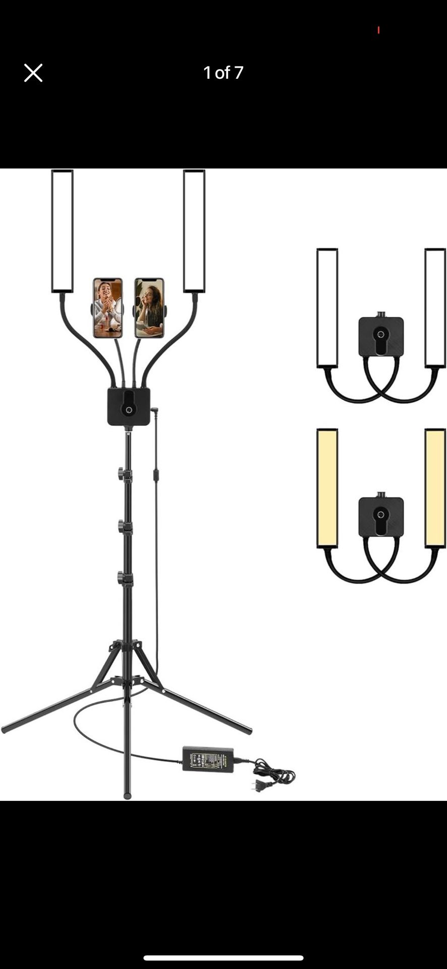 LED Video Light, ULANZI 45W Double Arms Beauty Light with Adjustable Tripod Stand