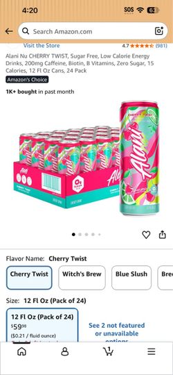 Alani Nu Cherry Twist Energy Drink 24 Pack