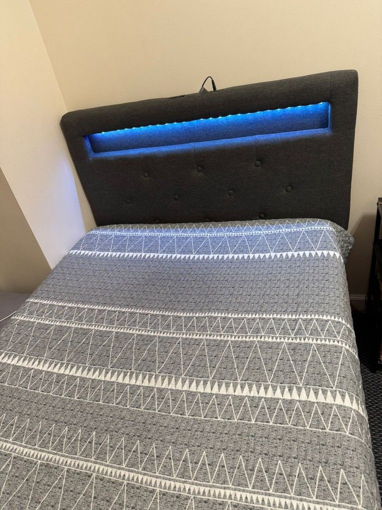 Upholstered Twin Bed: Box Spring Included