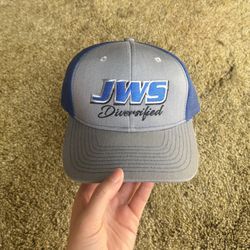 Blue and grey Port Authority trucker hat; perfect condition, never worn #skater #casual #summer #snapback #embroidered