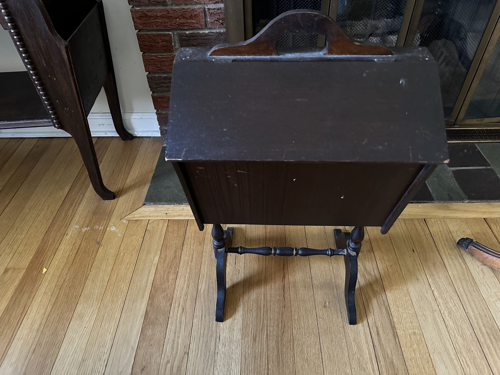 Antique Sewing Box With Stand