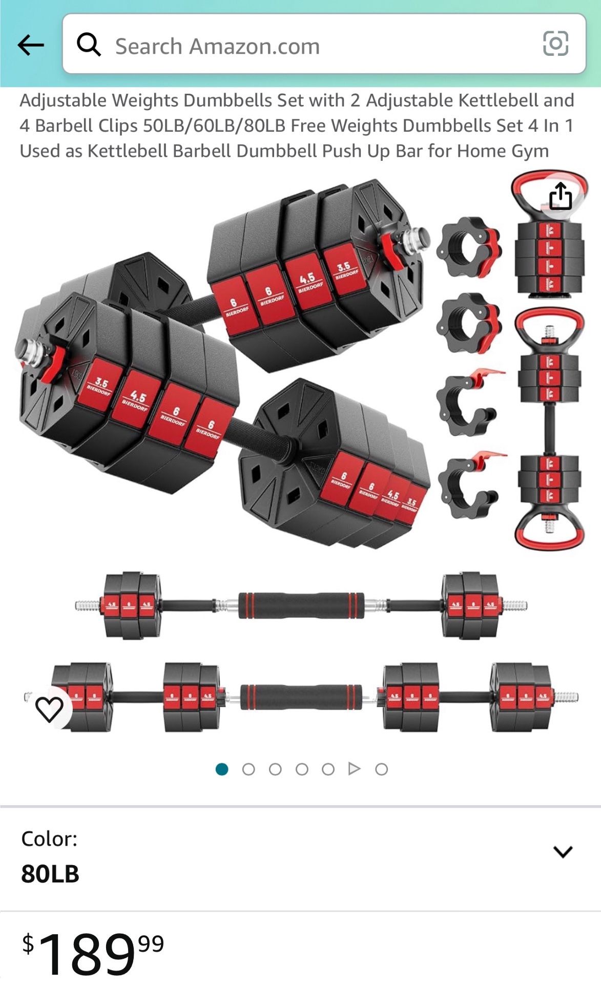 Adjustable Weights Dumbbells Set