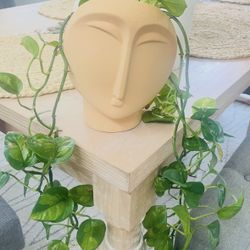 NIB Face Shaped Ceramic Vase 