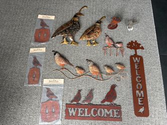 Quail Bird Themed Metal Home Decor Collection