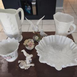 Antique Milk Glass And Other Rare