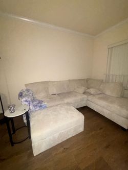 Microfiber Chaise Couch beige