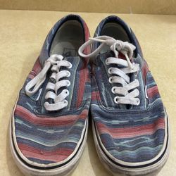 Vans Vintage multi color print Sneaker Low Top Shoes Size 8.5